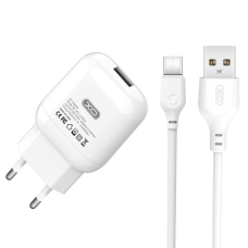 Зарядний пристрій XO L37 10W 2.1A USB-A з кабелем A-C white