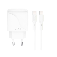 Зарядний пристрій XO L141 20W 3A USB-C з кабелем C-C white