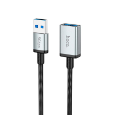 Мультимедійний кабель Hoco US10 USB-A to USB-A 3.0 5Gbit/s 0.5м black