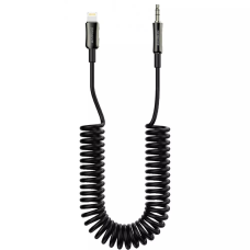 Audio кабель AUX Proove Steel Spring Lightning to 3.5мм 1м black