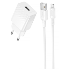 Зарядний пристрій Borofone BAS71A 10.5W 2.1A USB-A з кабелем A-M white