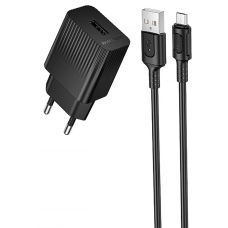 Зарядний пристрій Borofone BAS71A 10.5W 2.1A USB-A з кабелем A-M black