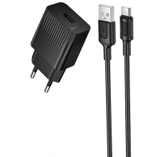 Зарядний пристрій Borofone BAS71A 10.5W 2.1A USB-A з кабелем A-C black