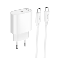 Зарядний пристрій Hoco C109A 20W 3A USB-C з кабелем C-C white