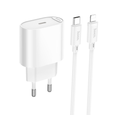 Зарядний пристрій Hoco C109A 20W 3A USB-C з кабелем С-L white