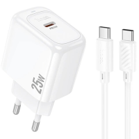 Зарядний пристрій Hoco CS53A 25W 3A USB-C з кабелем C-C white
