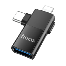 Перехідник Hoco UA17 Lightning and Type-C to USB 2.0 black