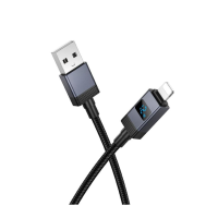 Кабель Hoco X118 USB-A to Lightning з дисплеєм 12W 2.4A 1м black