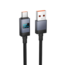 Кабель Hoco X118 USB-A to Type-C з дисплеєм 15W 3A 1м black