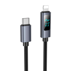 Кабель Hoco X112 Type-C to Lightning з дисплеєм 27W 3A 1м black