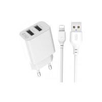 Зарядний пристрій XO L109 12W 2.4A 2USB-A з кабелем A-L white