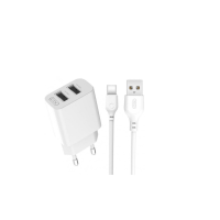 Зарядний пристрій XO L109 12W 2.4A 2USB-A з кабелем A-C white