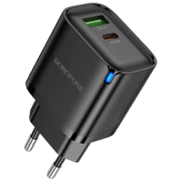 Зарядний пристрій Borofone BA83A 20W 3A USB-A+USB-C black