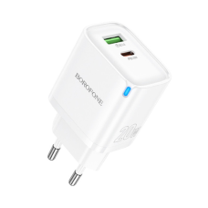 Зарядний пристрій Borofone BA83A 20W 3A USB-A+USB-C white