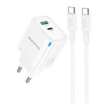 Зарядний пристрій Borofone BA83A 20W 3A USB-A+USB-C з кабелем C-C white