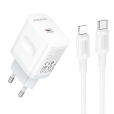 Зарядний пристрій Borofone BA99A 20W 3A USB-C з кабелем C-L white