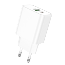 Зарядний пристрій Borofone BA88A 20W 3A USB-A+USB-C white