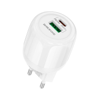 Зарядний пристрій Borofone BA93A 20W 3A USB-A+USB-C white