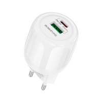 Зарядний пристрій Borofone BA94A 30W 3A USB-A+USB-C white