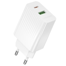 Зарядний пристрій Borofone BAS76A 30W 3A USB-A+USB-C white