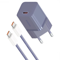 Зарядний пристрій Baseus GaN5 Mini 30W 3A USB-C з кабелем C-C 100W (P10110902) purple