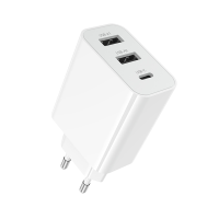 Зарядний пристрій Borofone BA105A 15W 3A 2USB-A+USB-C white