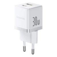 Зарядний пристрій Baseus Palm Fast Charger 30W 3A USB-A+USB-C (P1011160A213-00) white