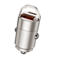 АЗП WIWU Wi-QC028 Nano Series 30W Fast Car Charger USC-A+USB-C titanium