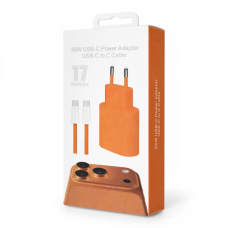 Зарядний пристрій для iPhone 17 Pro Max 35W 3A USB-C з кабелем С-C (NO LOGO) orange (УЦІНКА)