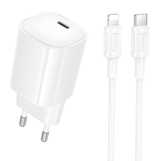 Зарядний пристрій Borofone BA103A 20W 3A USB-C з кабелем C-L white