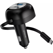 АЗП Proove Pulsar 65W 3A USB-C+USB-A з кабелем Type-C black