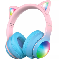 Навушники bluetooth Proove Kids LumiCat (APP) blue pink
