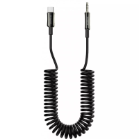 Audio кабель AUX Proove Steel Spring Type-C to 3.5мм 1м black