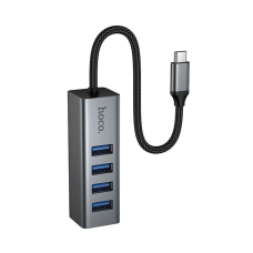 USB HUB adapter Hoco HB1C 4в1 silver