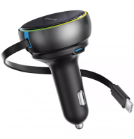 АЗП Proove Hammer 81W 3A USB-C+USB-A з кабелем Type-C black