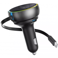 АЗП Proove Hammer 81W 3A USB-C+USB-A з кабелем Type-C black