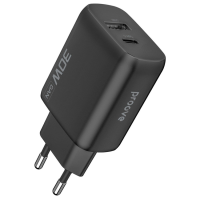 Зарядний пристрій Proove Silicone Power 2 30W 3A USB-A+USB-C black