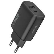 Зарядний пристрій Proove Silicone Power 2 30W 3A USB-A+USB-C black