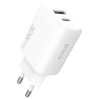 Зарядний пристрій Proove Silicone Power 2 30W 3A USB-A+USB-C white