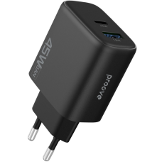 Зарядний пристрій Proove Silicone Power 2 45W 3A USB-A+USB-C black