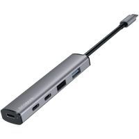USB HUB adapter Proove Arc Link 5в1 (2*USB3.0 + 3*Type-C3.0) silver