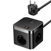 Зарядний пристрій Baseus PowerCombo Fast Charger 30W 3A 3AC+2U+2C (E00066400117-00) black